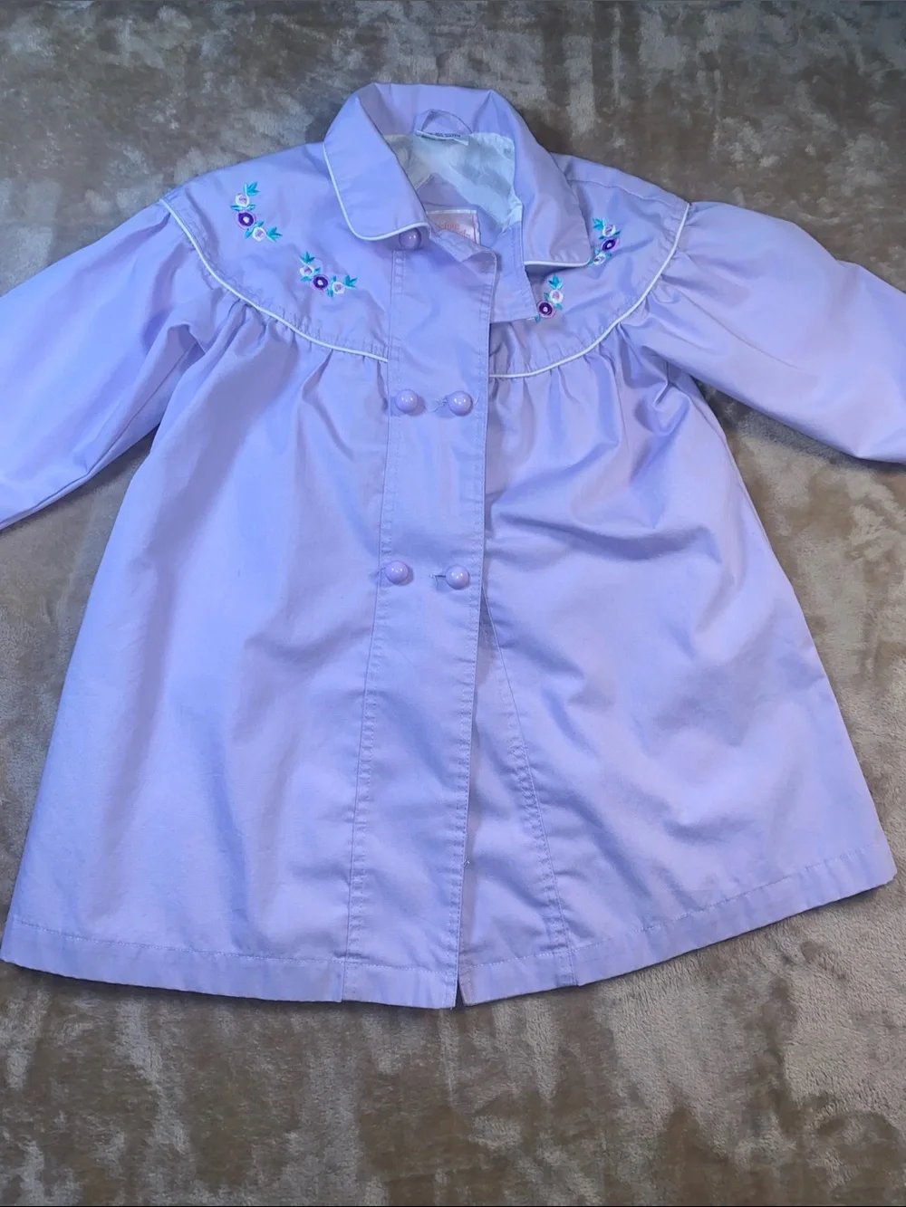 Vintage Picture Perfect Lilac Embroidered Girls' Coat